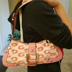 Pink Guess shoulder purse never used.